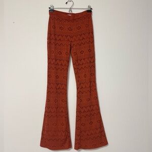 American Eagle Outfitters Geometric Flare Pants in Rust